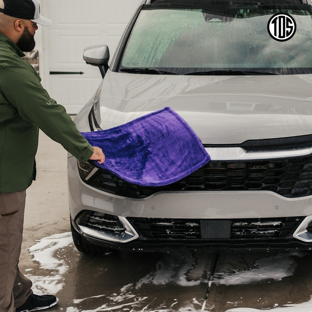 TDS 1600 GSM Twisted Loop Drying Towel - Purple - Owners Pride Car Care
