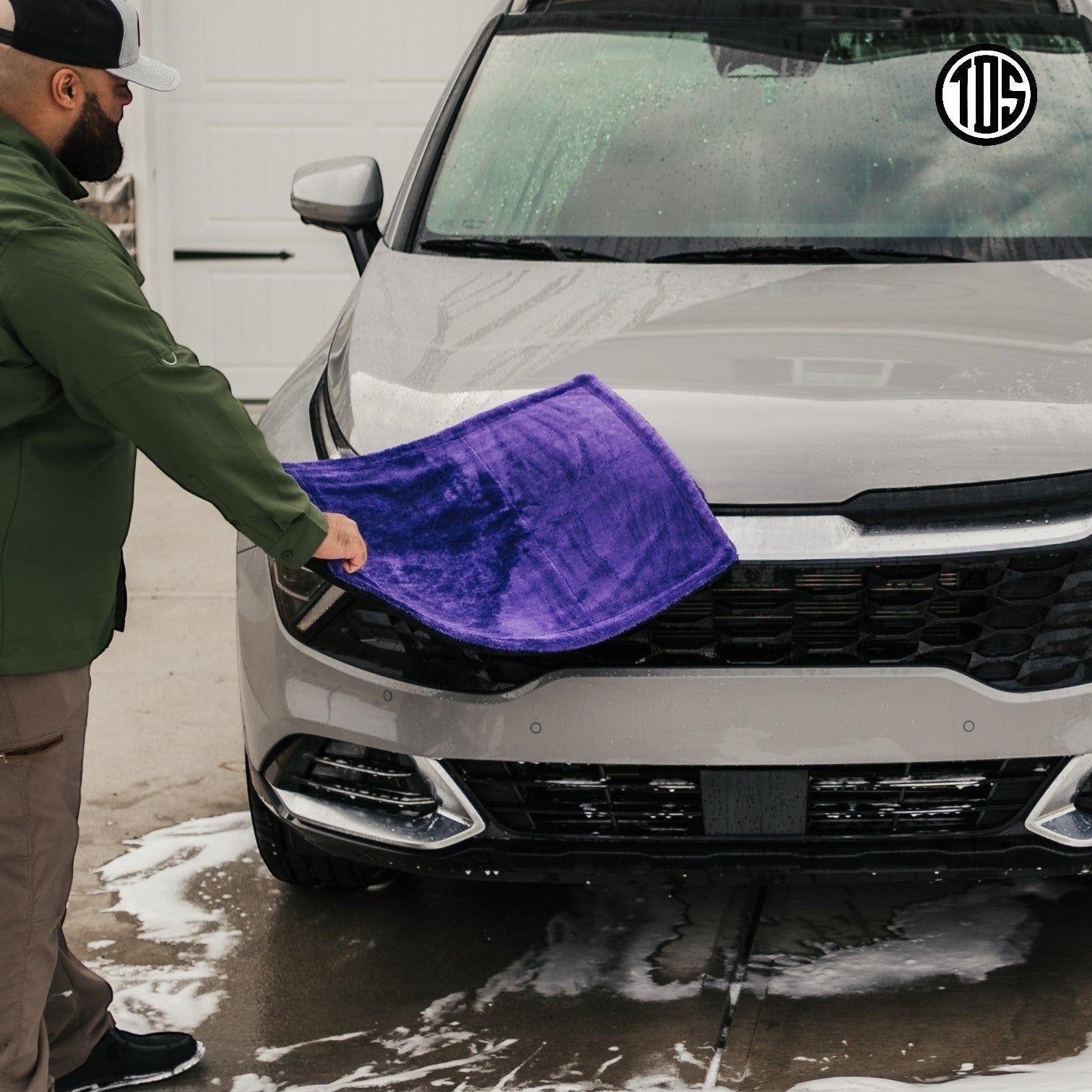 TDS 1600 GSM Twisted Loop Drying Towel - Purple - Owners Pride Car Care