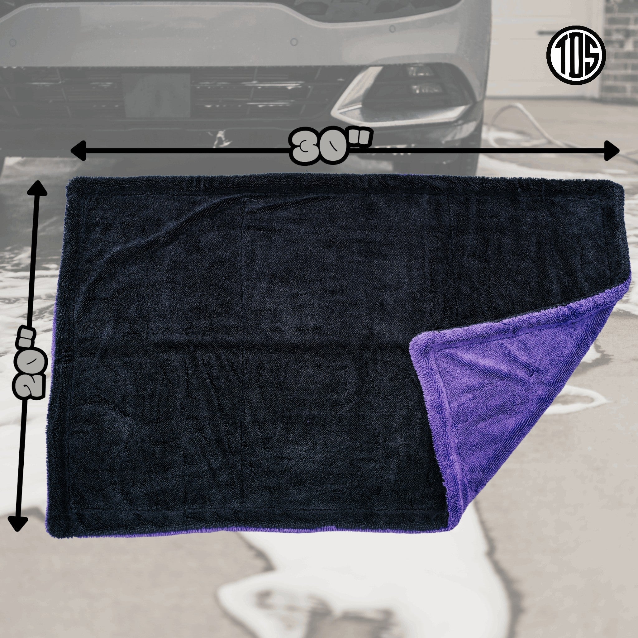 TDS 1600 GSM Twisted Loop Drying Towel - Purple - Owners Pride Car Care