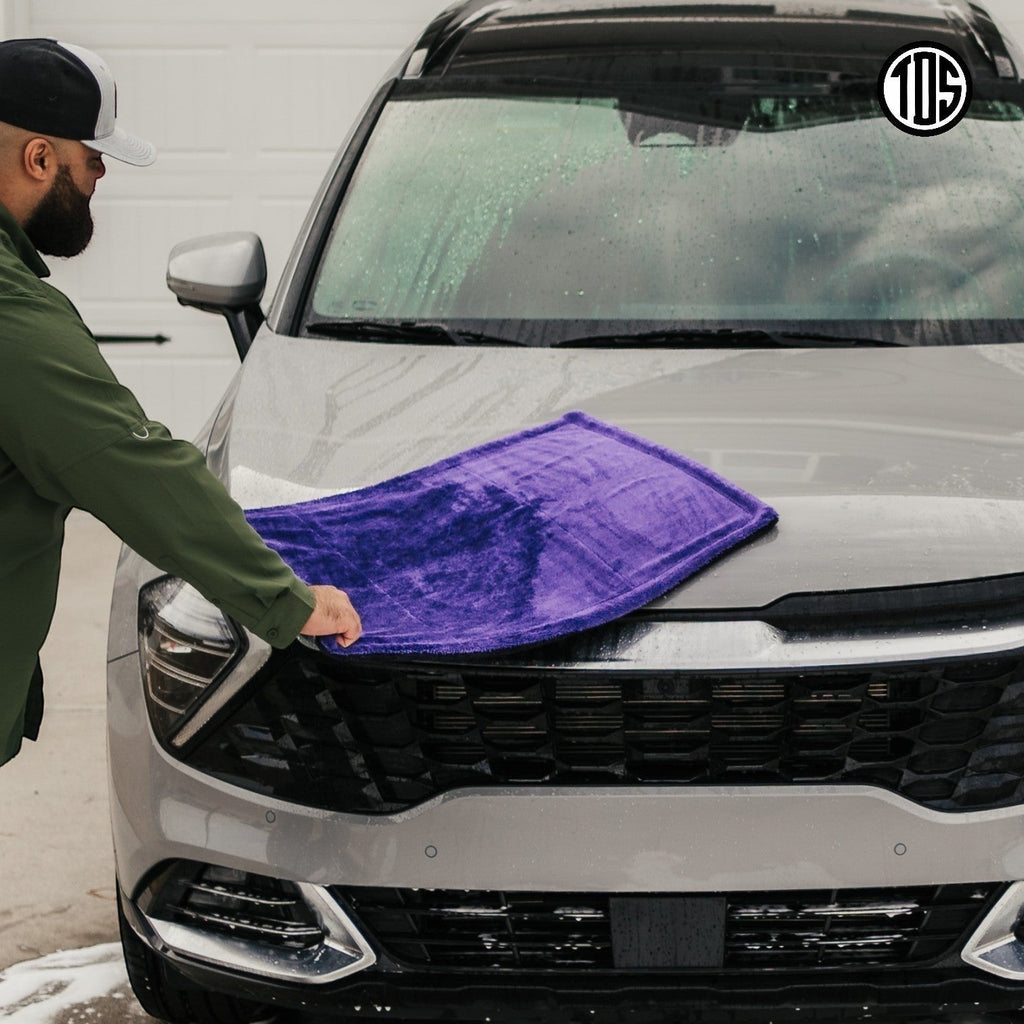 TDS 1600 GSM Twisted Loop Drying Towel - Purple - Owners Pride Car Care